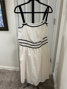 torrid Cream Midi Dress with Black Trim